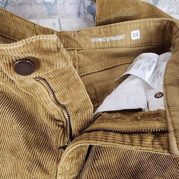 Volcom Stoned  Straight Corduroy Pants Caramel Size 24 - Picture 9 of 16